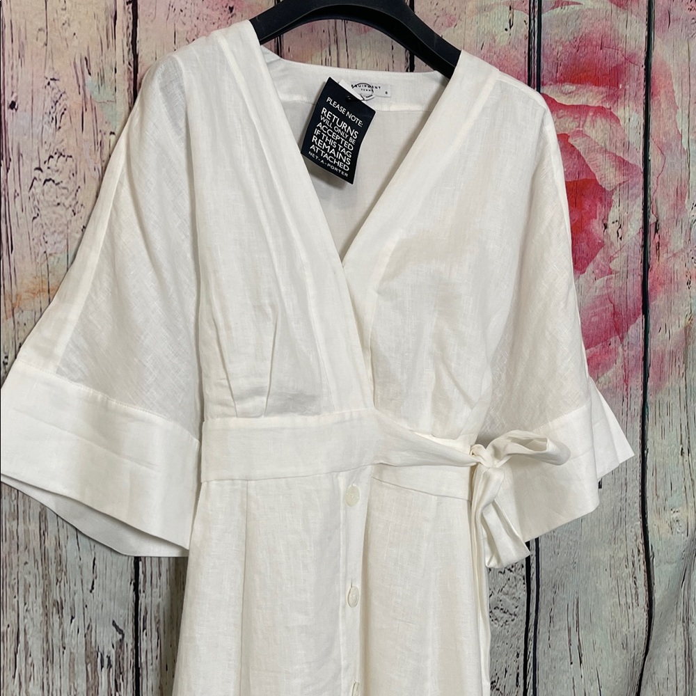 White Linen Equipment Dress 12 - Picture 7 of 9